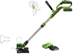 Триммер аккумуляторный Greenworks G24LT30K2, 24 V, 30,5 см, с АКБ 2Ач и ЗУ — изображение 2