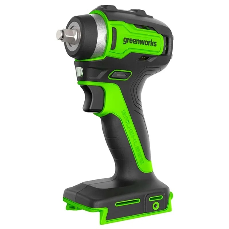 Гайковерт ударный аккумуляторный Greenworks Арт. 3803607, 24V, 200 Нм, бесщеточный, без АКБ и ЗУ