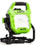 LED-прожектор Greenworks G82WLH с гибридным питанием, 82V / 220V, 1250/2500 лм, крюк для подвеса, крепление на стену, кабель 30 см, без АКБ и ЗУ (3504007) — изображение 2