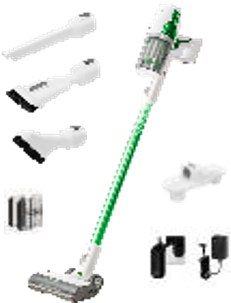 Пылесос вертикальный акк. Greenworks SV24532, 24V, б/щет, 350 Вт, 21 кПа, 4 насадки, LED, белый+зеленый, без АКБ с ЗУ (4702007) — изображение 3