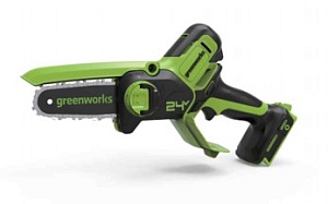 Цепная мини пила аккумуляторная Greenworks Арт. 2008207, 24V, 10см, без АКБ и ЗУ — изображение 2