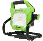LED-прожектор Greenworks G40WLH с гибридным питанием, 40V / 220V, 1000/2000 лм, крюк для подвеса, крепление на стену, кабель 30 см, без АКБ и ЗУ (3503907) — изображение 2