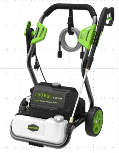 Мойка высокого давления электрическая Greenworks Арт. 5106807, 2800 Вт, 160 бар — изображение 3
